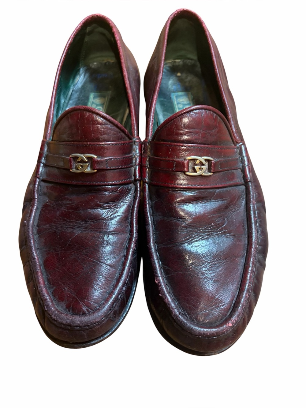 Vintage  Gucci Leather Penny Loafers in Burgundy size 43